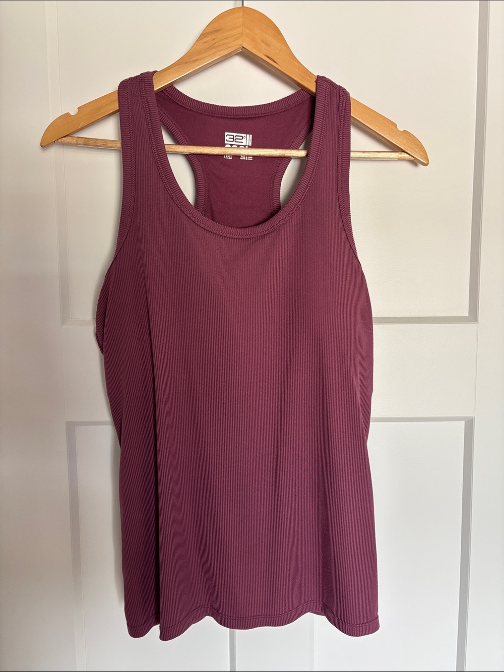 32 Degrees Ribbed Plum Racerback Tank Top